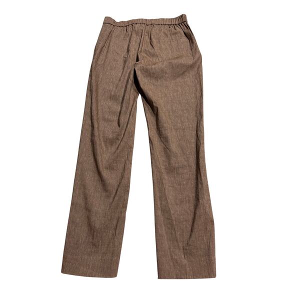 Theory Treeca Pull On Pants Linen Lyocell Womens Size 0 Brown Stretch MSRP $245 - Picture 6 of 10